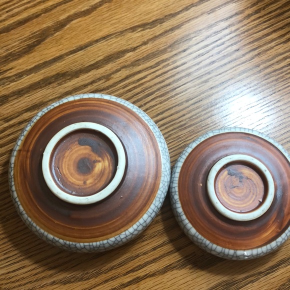 Crazed Grey ceramic nesting bowls - Picture 2 of 4
